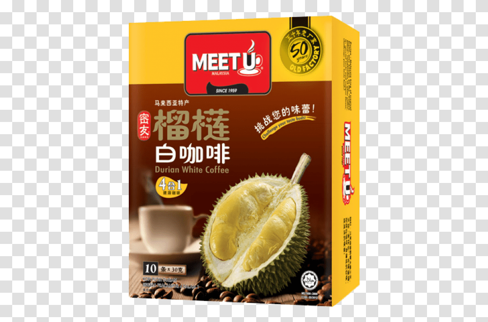 Meet U Durian White Coffee, Plant, Produce, Food, Fruit Transparent Png