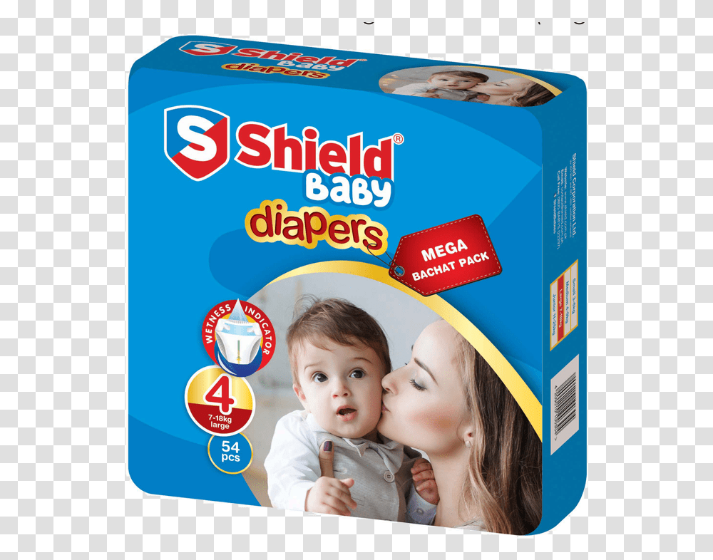Mega Bachat Pack Large Shield Diapers Super Bachat Pack, Person, Food, Advertisement, Girl Transparent Png