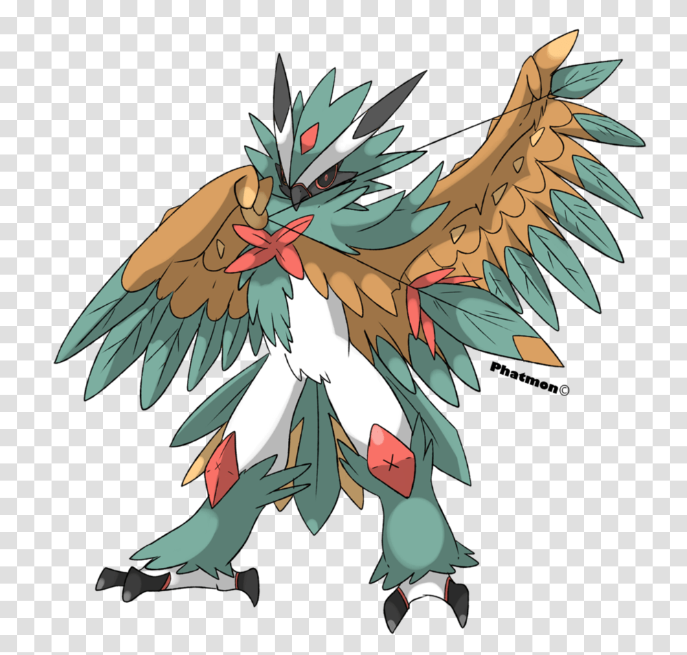 Mega Decidueye, Dragon, Bird, Animal Transparent Png