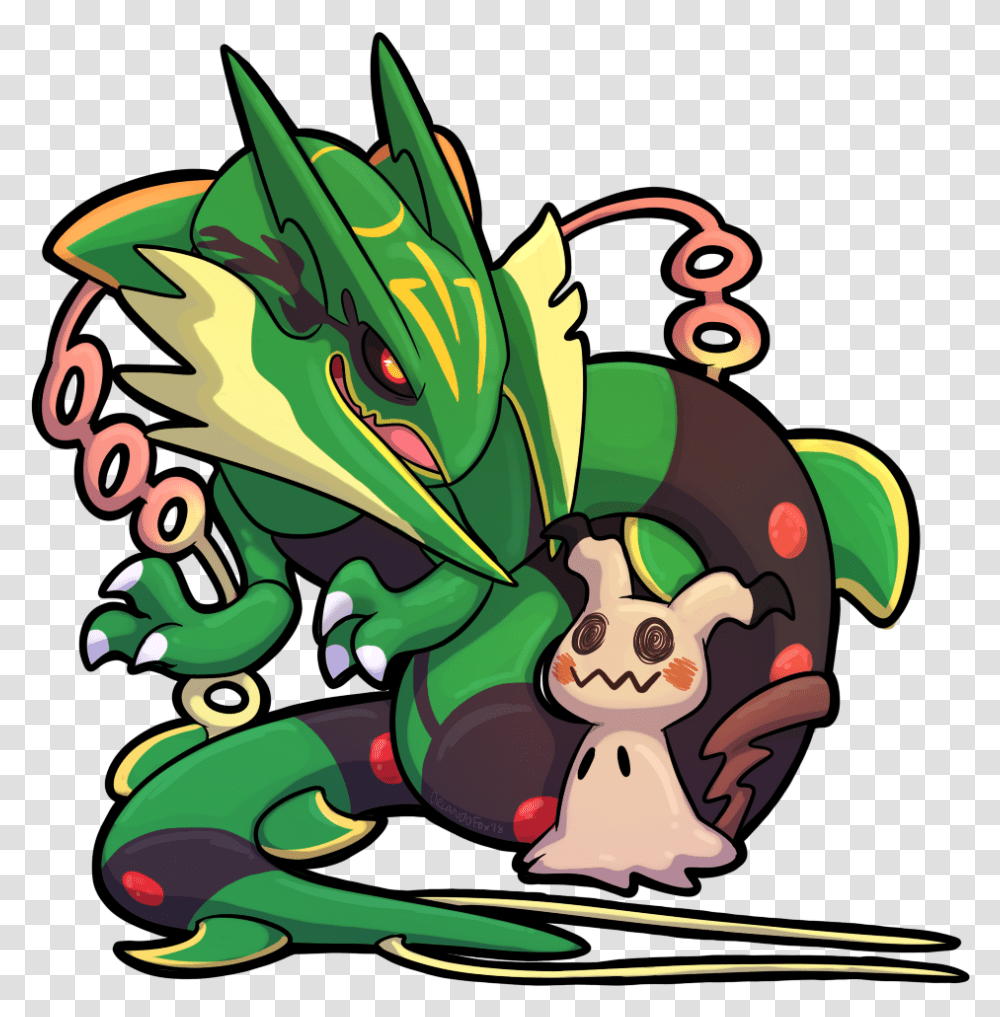 Mega Rayquaza Mimikyu Sticker Cartoon, Dragon, Graphics, Crowd Transparent Png