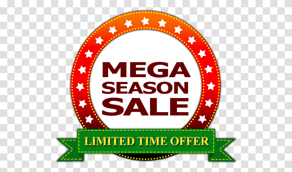 Mega Season Sale Limited Time Offer Circle, Advertisement, Poster, Flyer, Paper Transparent Png