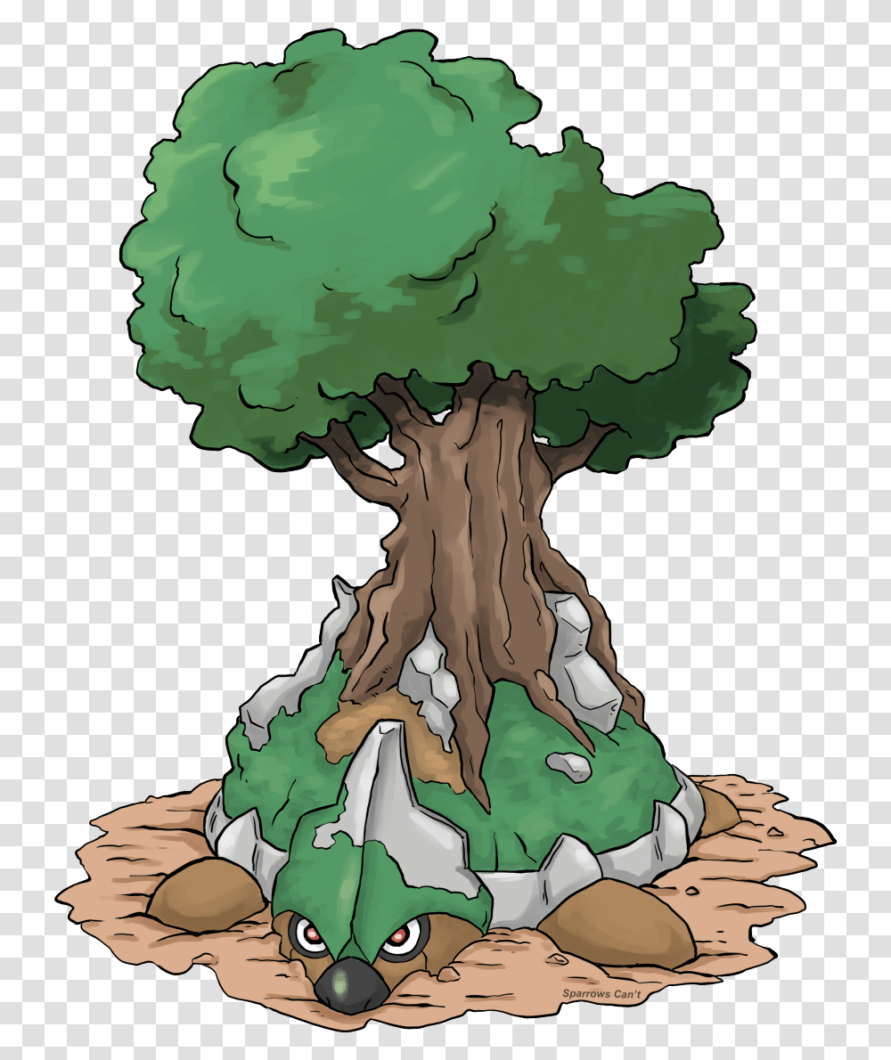 Mega Torterra Upon Mega Evolution Torterra Accumulates Cartoon, Plant, Root, Tree, Painting Transparent Png