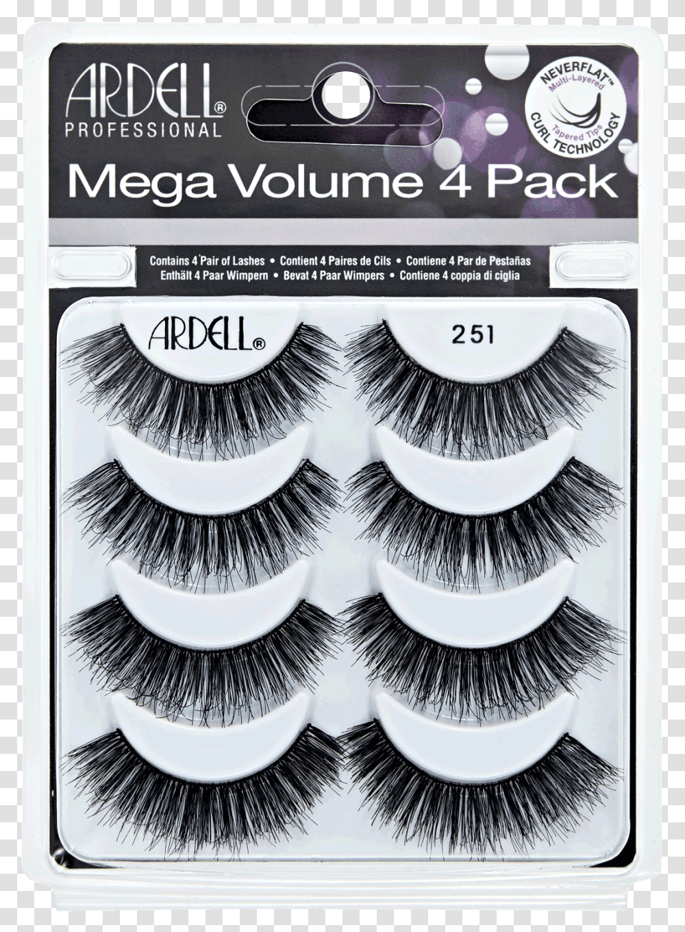 Mega Volume 251 Lashes 4 Pack Ardell Demi Wispies Black Lashes 4 Pack, Poster, Advertisement, Drawing Transparent Png