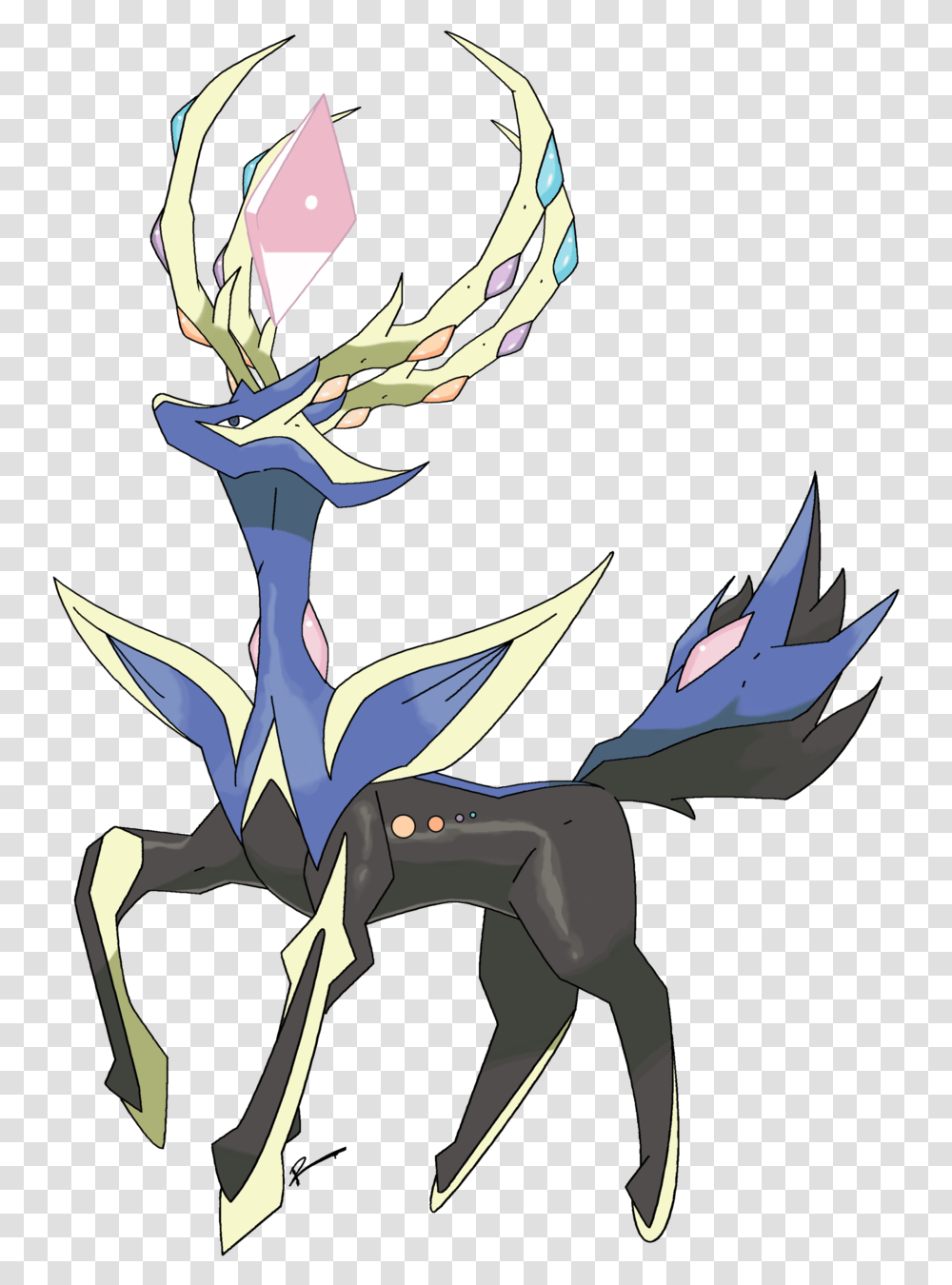 Mega Xerneas By Rey Pokemon Mega Evolution Inventer, Dragon, Art Transparent Png