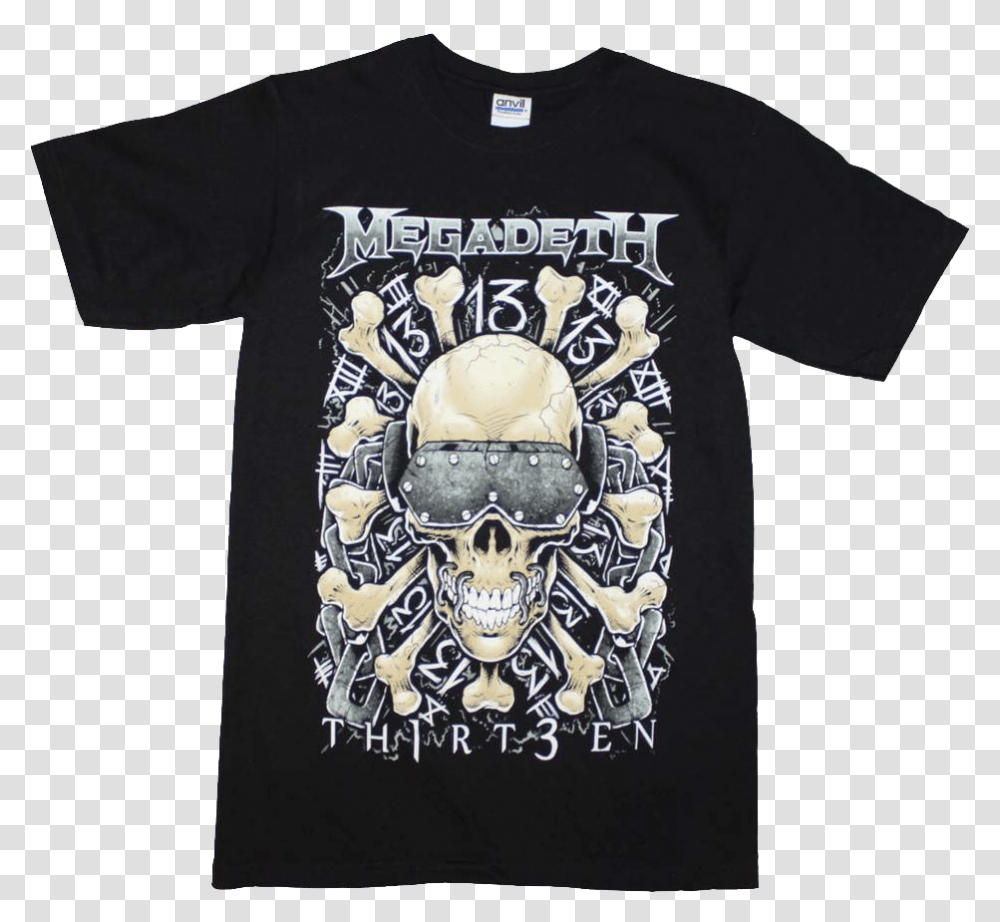 Megadeth T Shirt Megadeth Thirteen T Shirt, Apparel, Plant, T-Shirt Transparent Png