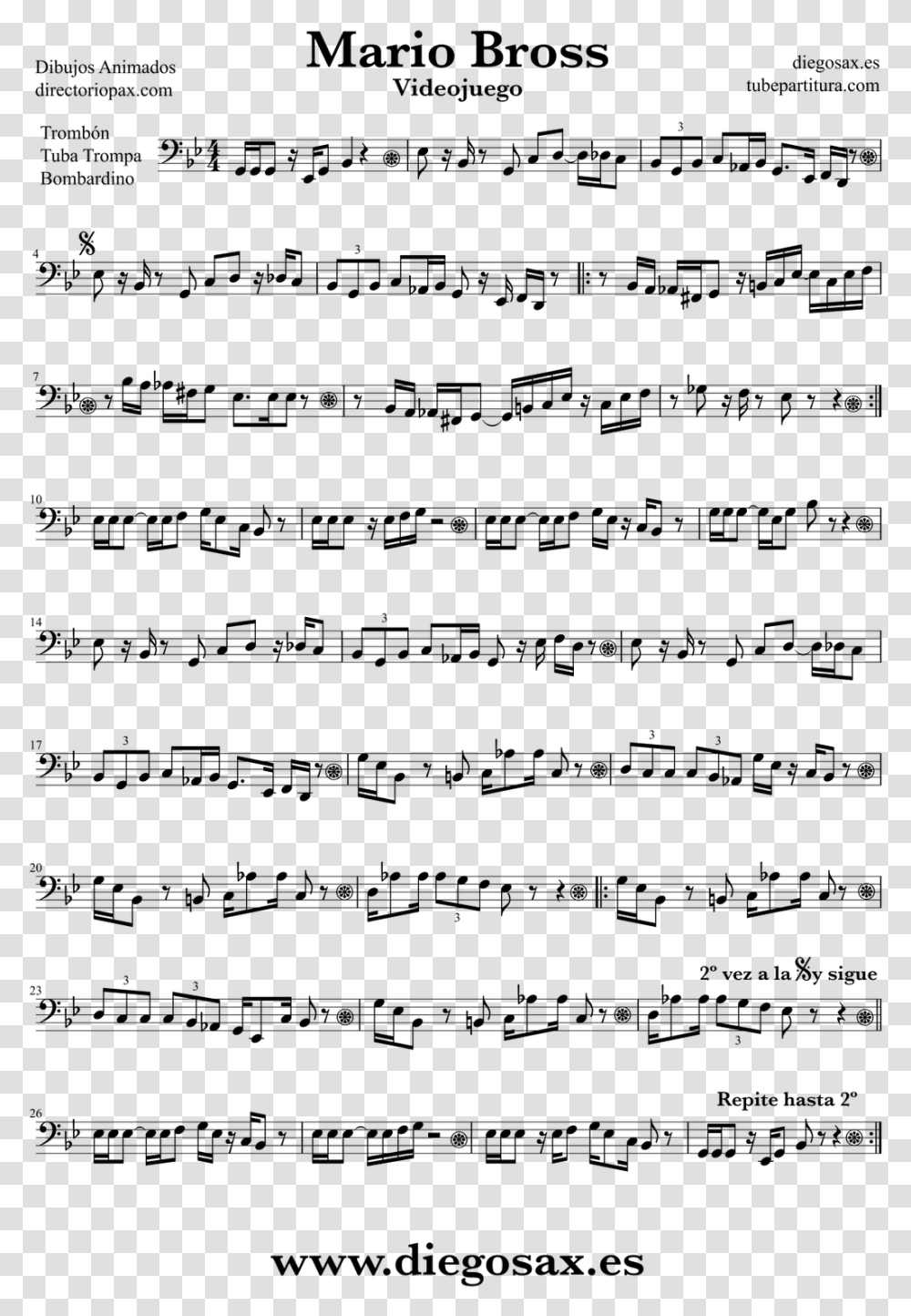 Megalovania Tuba Sheet Music, Gray, World Of Warcraft Transparent Png