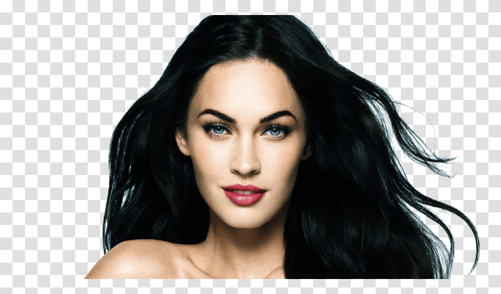 Megan Fox Image Background Vector Clipart, Black Hair, Person, Human, Lipstick Transparent Png