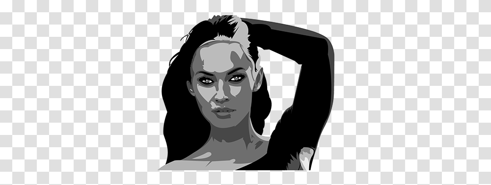 Meganfox Projects Photos Videos Logos Illustrations And Illustration, Person, Human, Face, Stencil Transparent Png