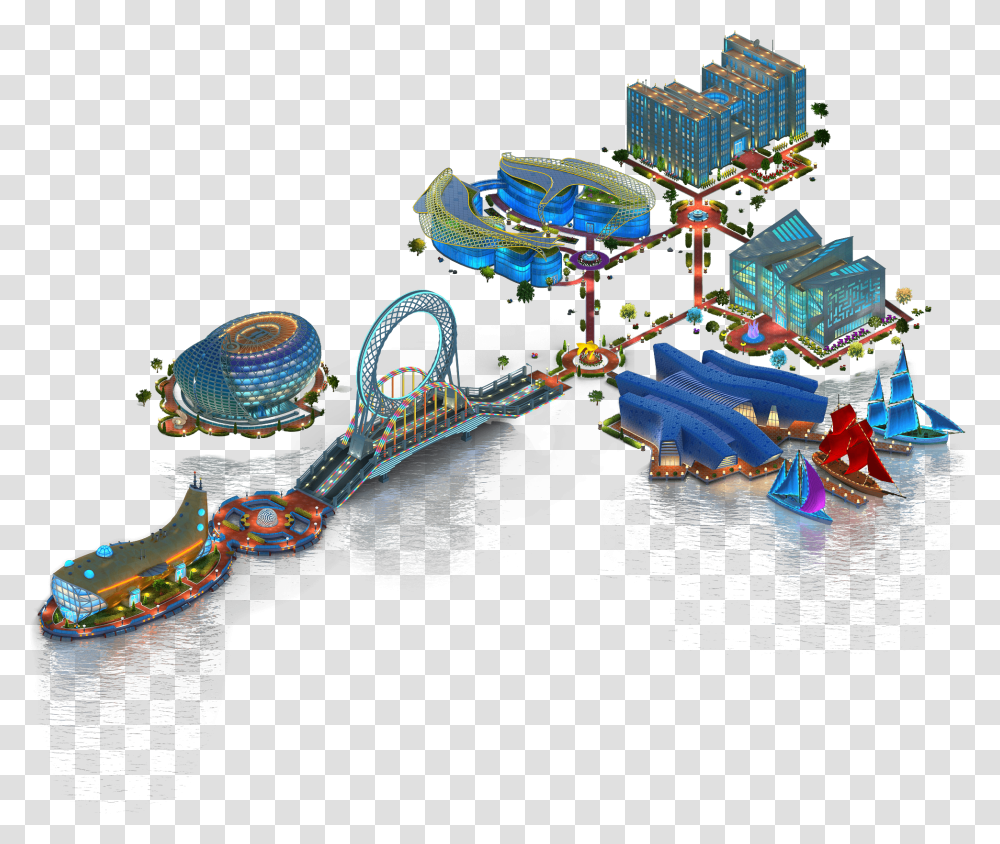 Megapolis Wiki Christmas Tree, Building, Urban, Water, Theme Park Transparent Png