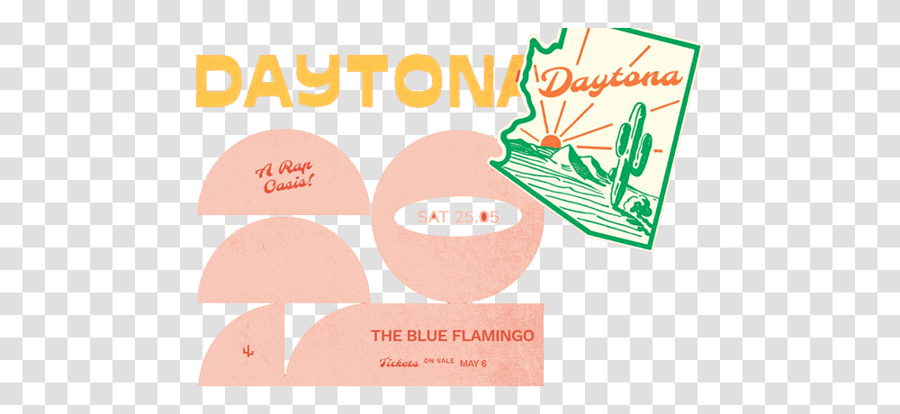 Megatix Australia Daytona The Blue Flamingo Poster, Label, Text, Clothing, Paper Transparent Png