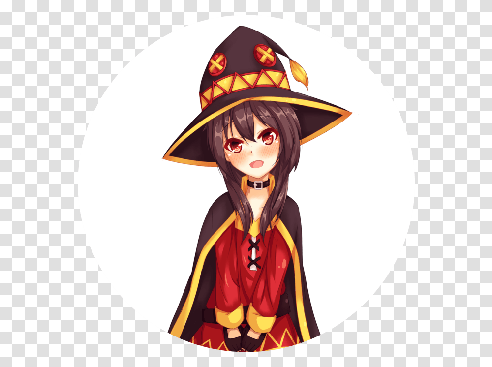 Megumin Badge Konosuba, Clothing, Person, Helmet, Hat Transparent Png