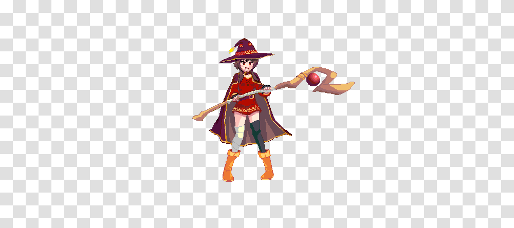 Megumin Dot Painting, Person, Hat, Costume Transparent Png
