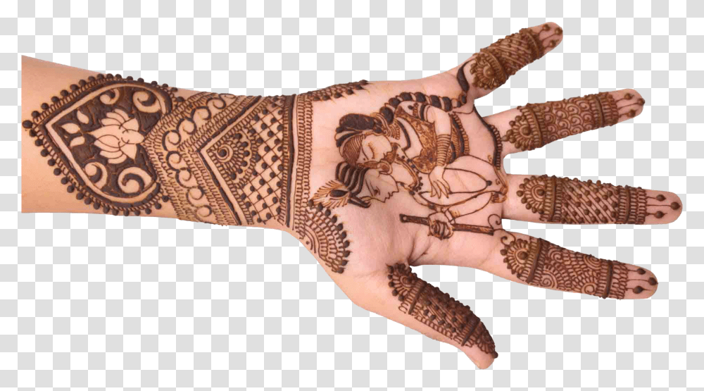 Mehndi Free Images Krishna Radha Mehndi Design, Henna, Finger, Hand, Tattoo Transparent Png