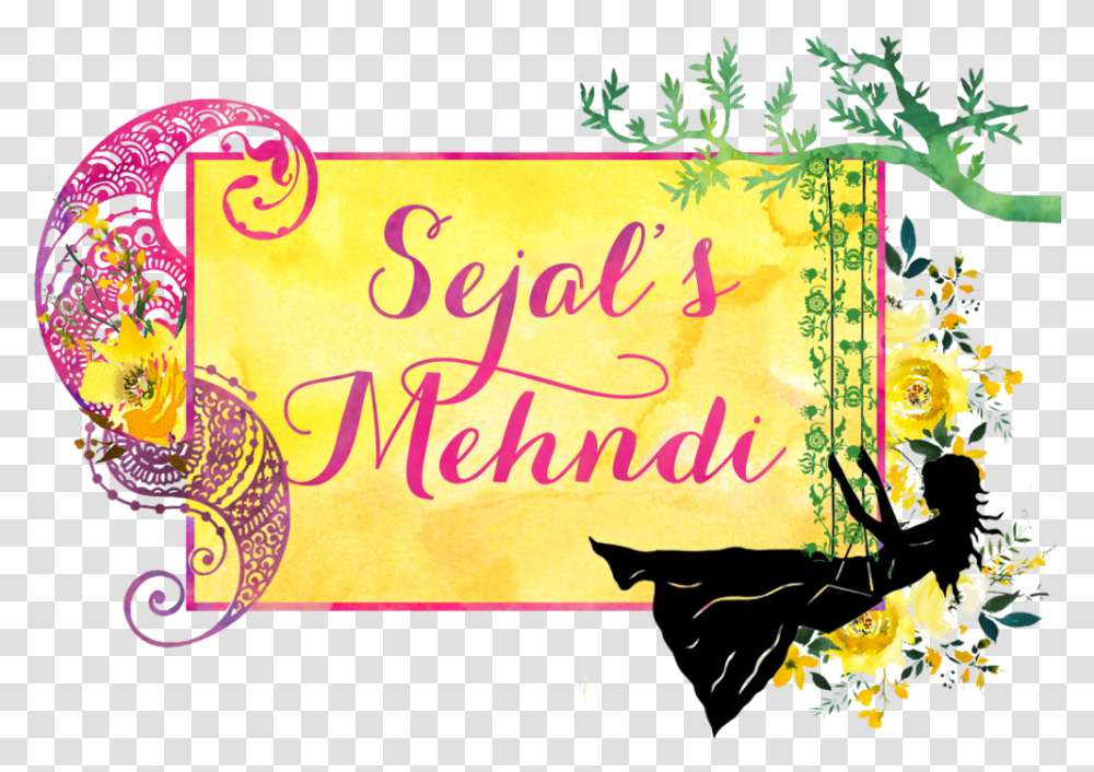 Mehndi Girl On Swing Silhouette, Poster, Advertisement, Book Transparent Png