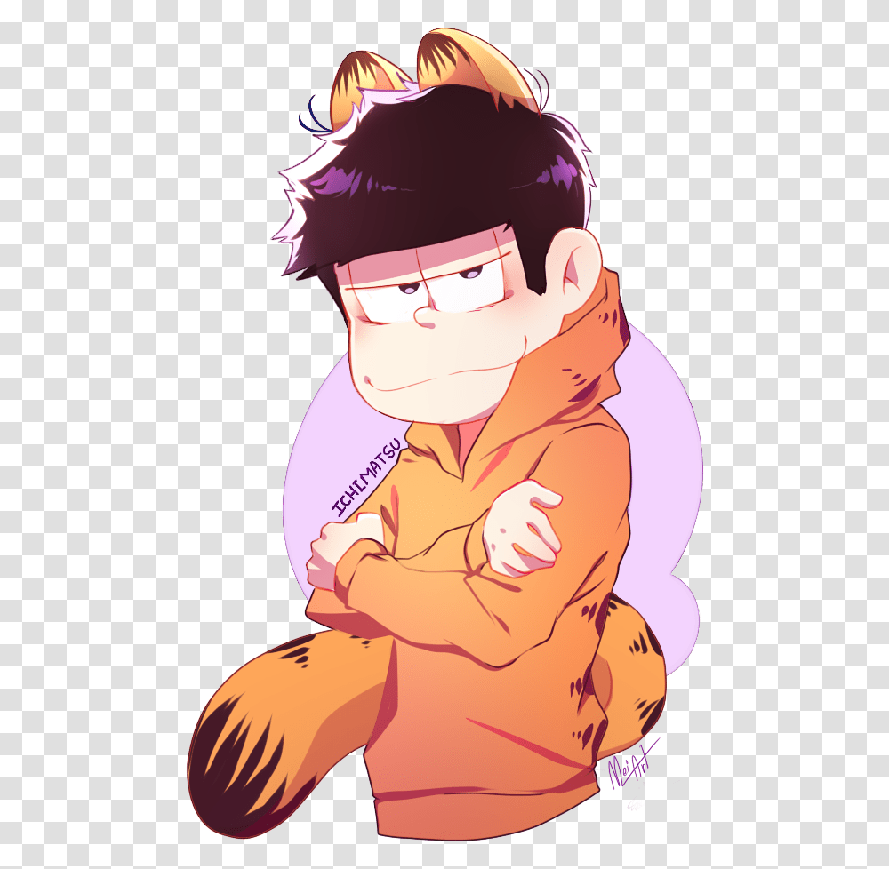 Meitblr Anime Version Art Garfield X Odie Anime, Comics, Book, Person, Human Transparent Png