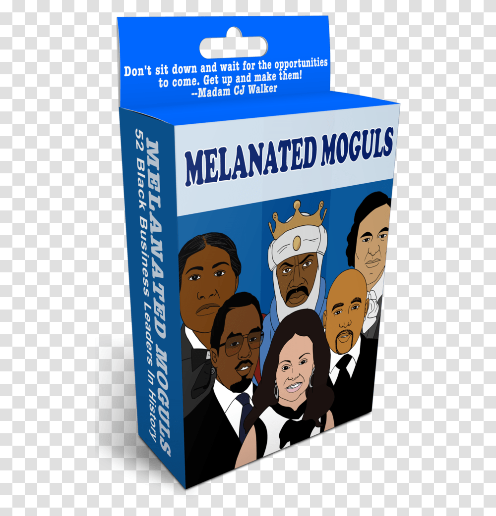 Melanated Moguls Flashcards Black Business Leaders Cartoon, Advertisement, Poster, Person, First Aid Transparent Png