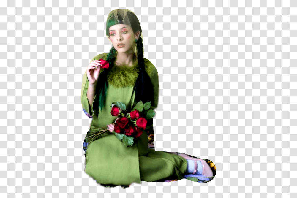 Melaniemartinez Green Greenaesthetic Melanie Martinez, Costume, Plant, Person, Flower Transparent Png