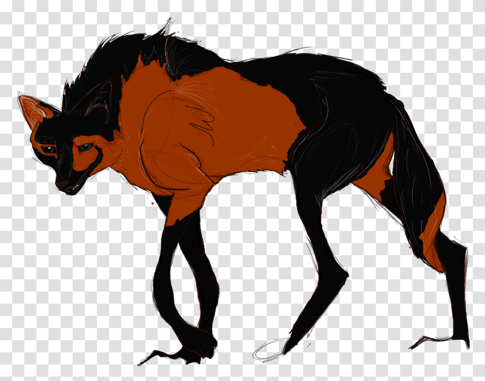 Melanistic Chimera Maned Wolf Design By Newagestables Mane, Wildlife, Animal, Mammal, Fox Transparent Png