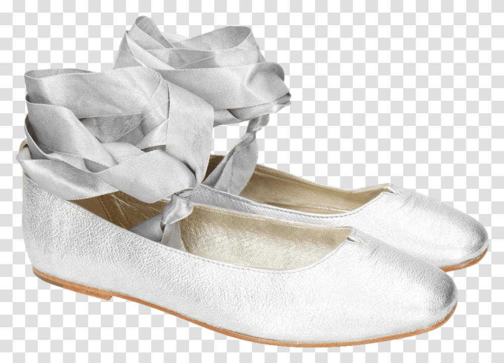 Melly 4 Talca Silver Ribbon Ballet Flat, Clothing, Apparel, Footwear, Shoe Transparent Png