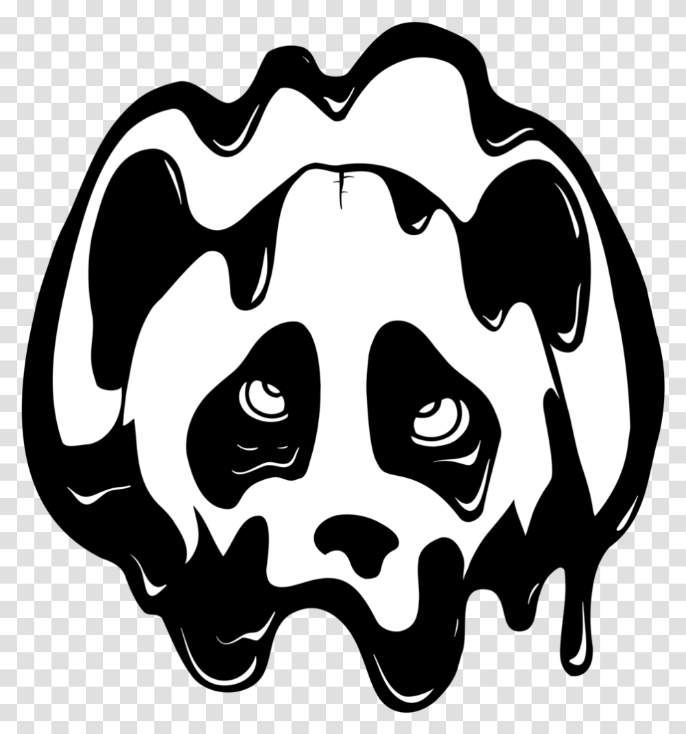 Melting Panda Face Hd Download Download, Stencil Transparent Png