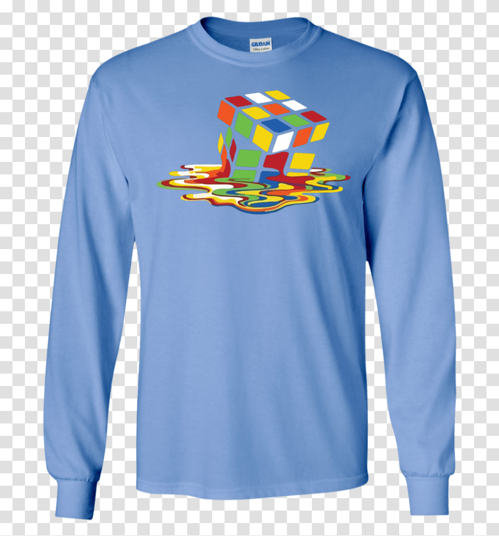Melting Rubicks Cube Sheldon Cooper Ls Ultra Cotton T Shirt, Sleeve, Apparel, Long Sleeve Transparent Png