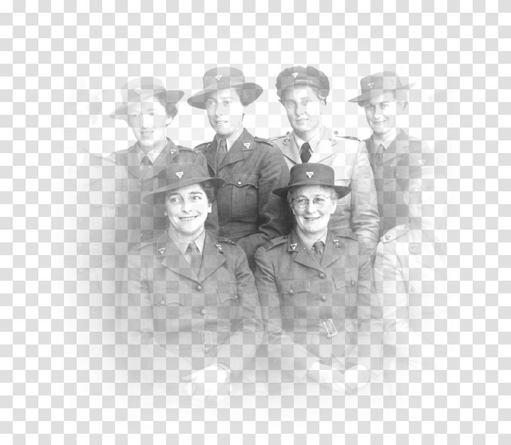 Members Of The Australian Women's Army Service Military Officer, Person, Hat, Military Uniform Transparent Png
