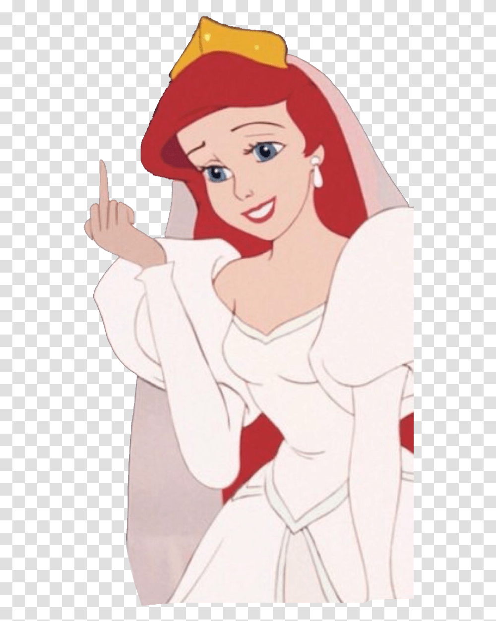 Meme Ariel Middlefinger Princess Disney Redhead Ariel Beautiful, Person, Book, Pillow Transparent Png
