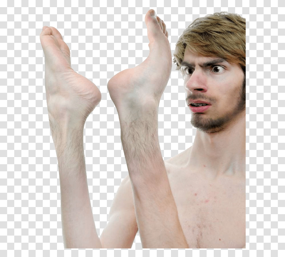 Meme Bruh Okay Wacky What Wow Stock Guy Hot Man With Feet For Hands, Person, Human, Finger, Skin Transparent Png