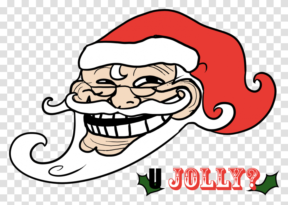 Meme Clipart Troll Santa Troll Face, Burger, Food, Cream, Dessert Transparent Png