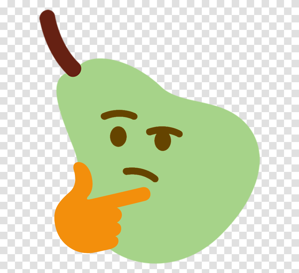 Meme Thinking Emoji, Plant, Pear, Fruit, Food Transparent Png
