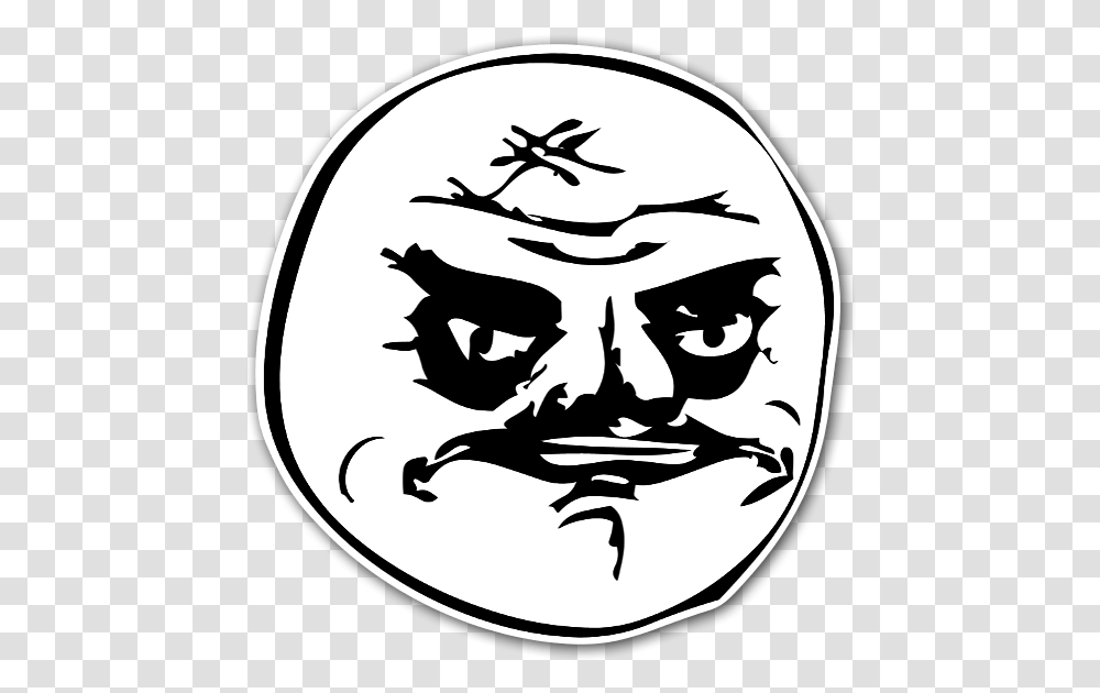 Memes Angry Face Me Gusta Face, Stencil, Painting, Art, Label Transparent Png