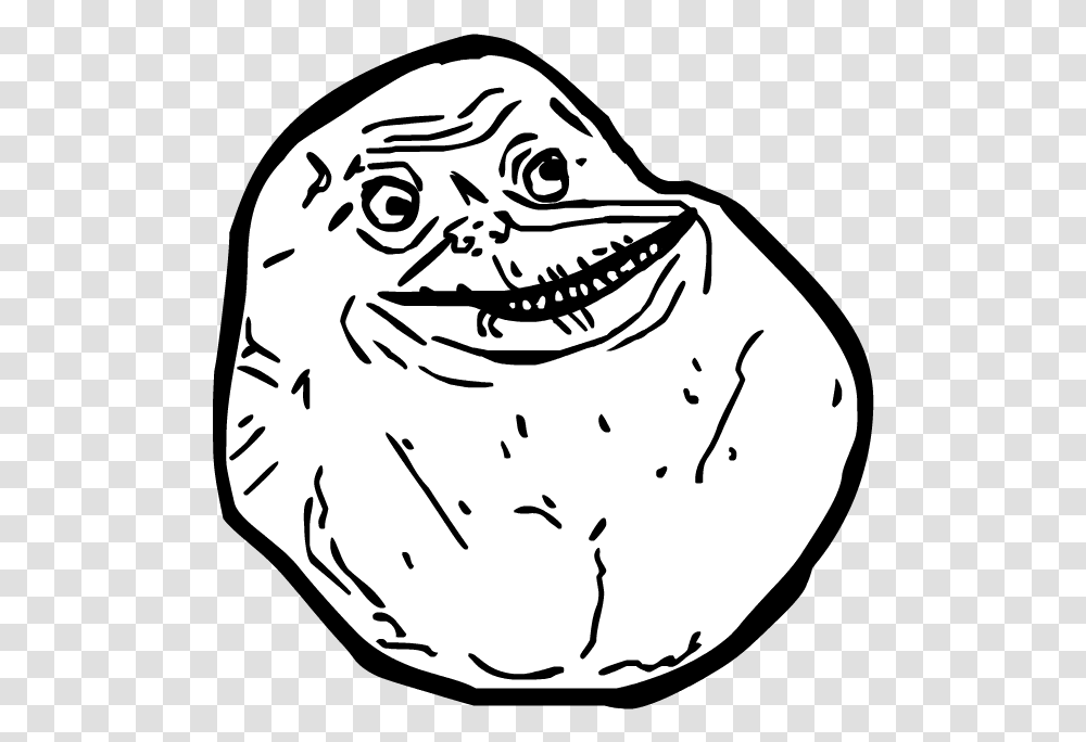 Memes Forever Alone Troll Face, Doodle, Drawing, Stencil Transparent Png