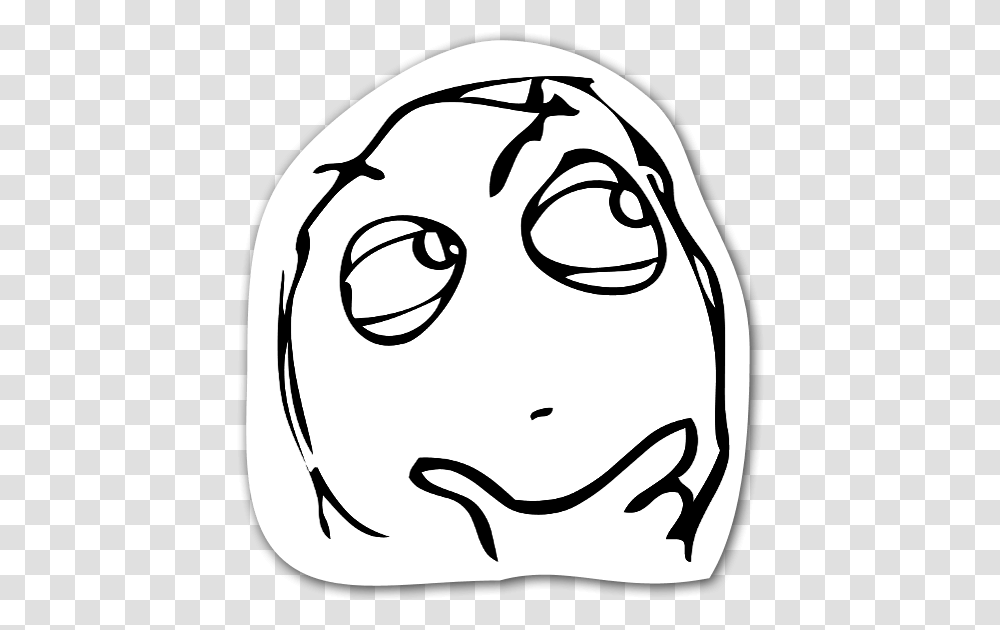 Memes Thinking Sticker Meme Thinking Face, Stencil, Drawing, Doodle Transparent Png