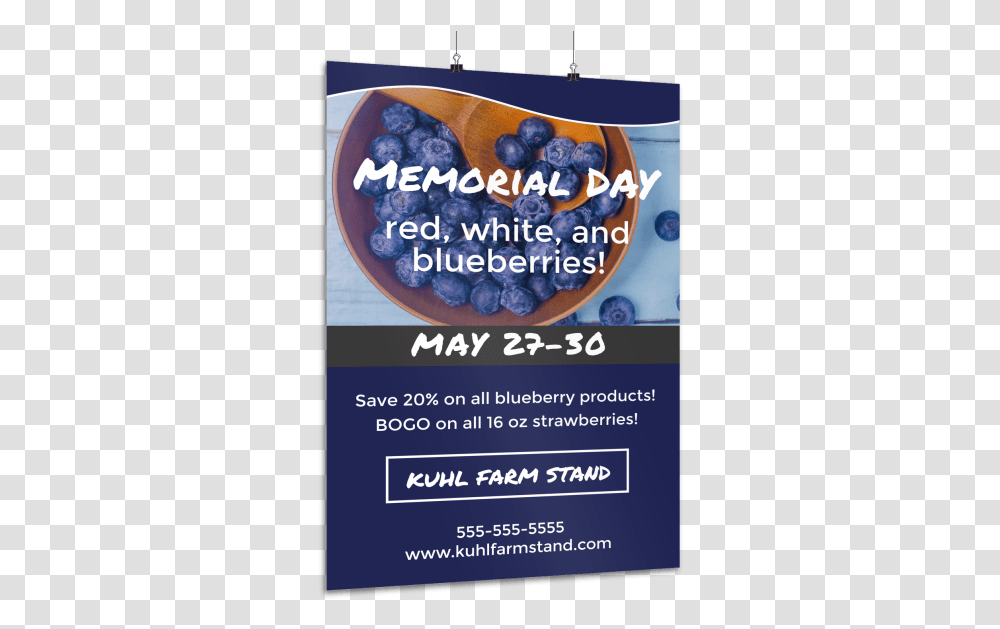 Memorial Day Blueberry Poster Template Preview Banner, Advertisement, Flyer, Paper, Brochure Transparent Png