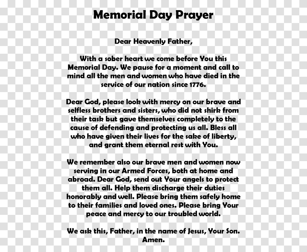 Memorial Day Prayers Poems, Gray, World Of Warcraft Transparent Png