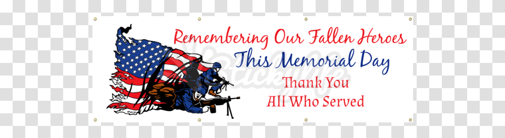 Memorial Day Vinyl Banner Flag Of The United States, Person, People, Paintball, Military Transparent Png