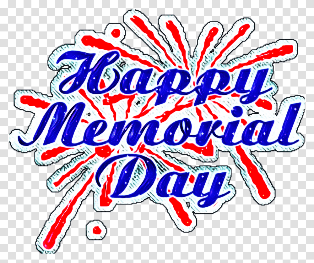 Memorialday Red White Blue Fireworks Colorful Happy Memorial Day Weekend, Label, Sticker Transparent Png