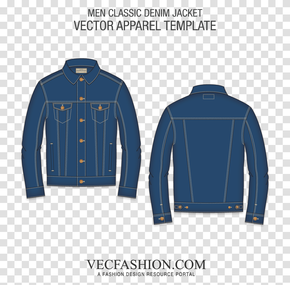 Men Classic Denim Jacket TemplateClass Lazyload Denim Jacket Design Template, Apparel, Pants, Coat Transparent Png