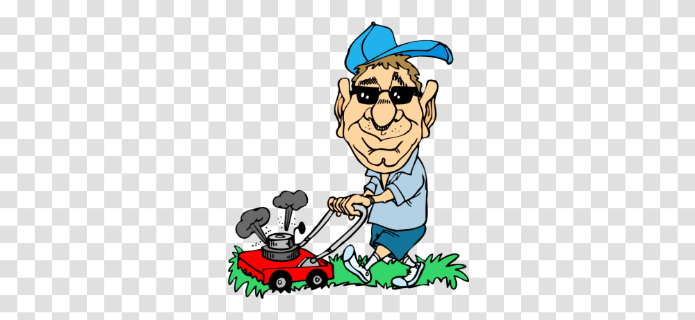 Men Clipart Mowing Lawn, Person, Human, Lawn Mower, Tool Transparent Png