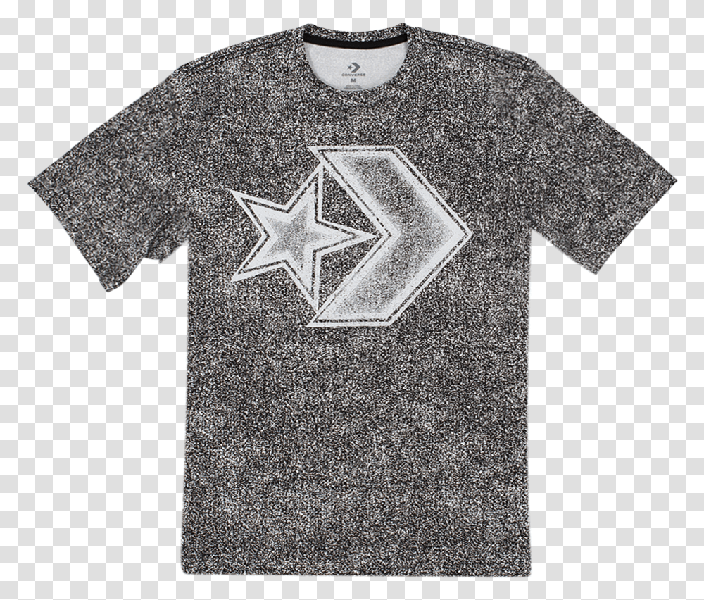 Men Converse Distressed Star Chevron T Shirt Black Star, Sleeve, Apparel, Armor Transparent Png