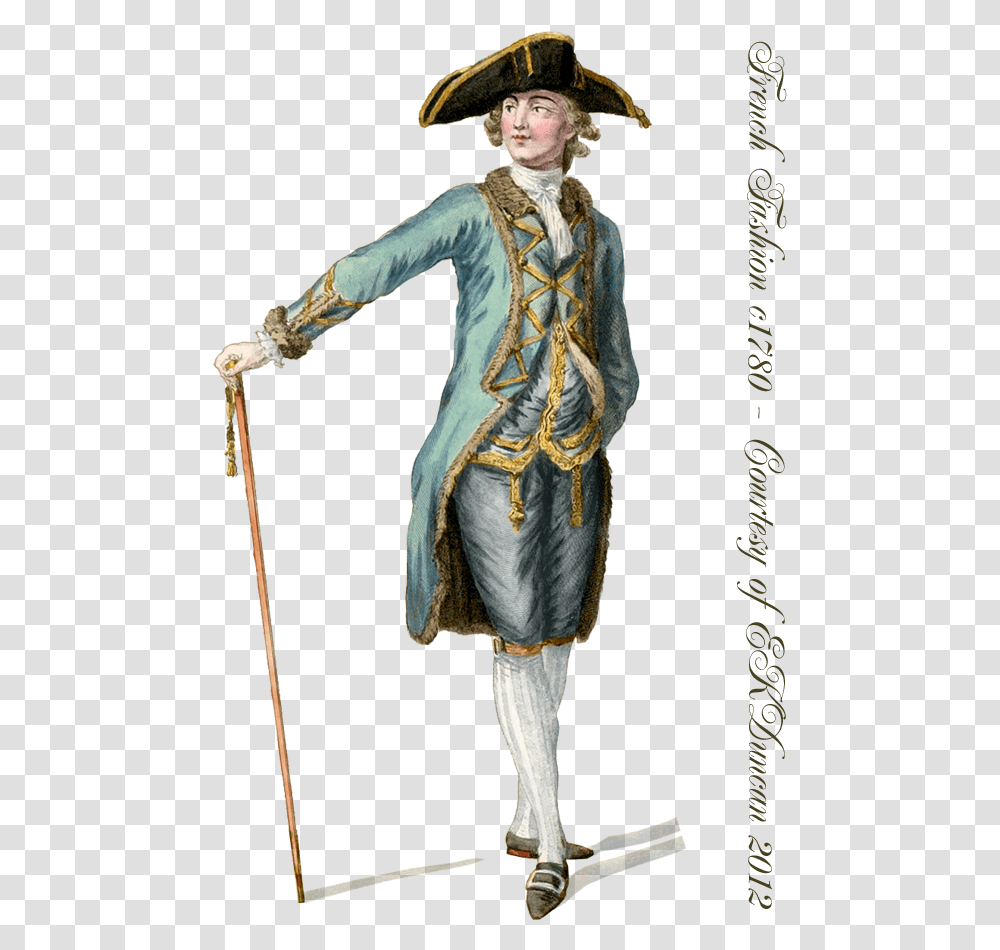 Men Fashion Male 18th Century Fashion, Hat, Person, Figurine Transparent Png