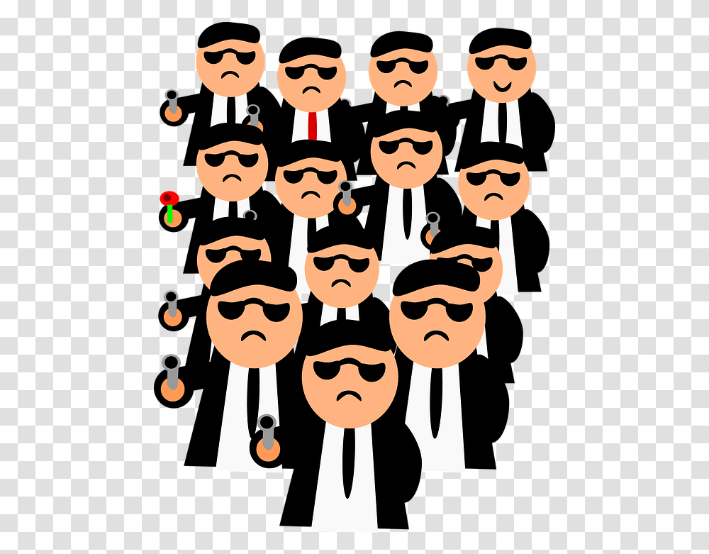 Men Gangster Robbery Free Vector Graphic On Pixabay Gang Of People Cartoon, Face, Crowd, Sunglasses, Head Transparent Png