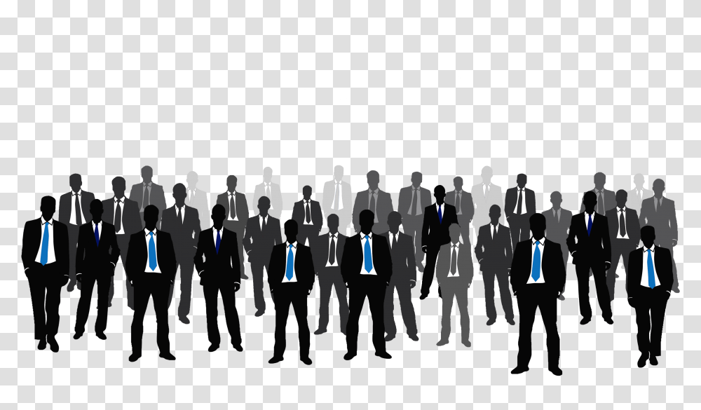 Men In Suits Silhouette, Person, Human, Audience, Crowd Transparent Png