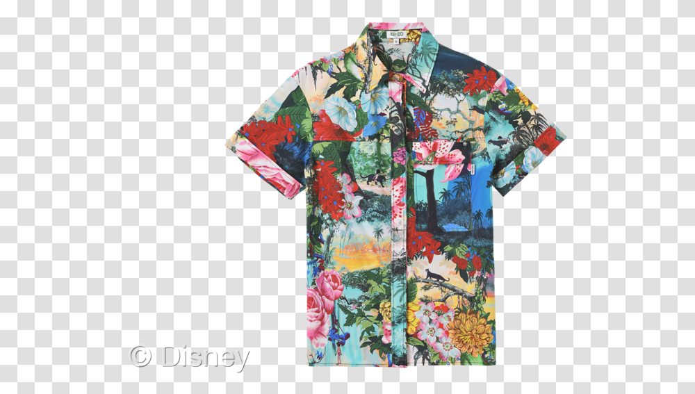Men Kenzo Disney Jungle Book Collection Hawaiian Shirt Sleeve, Robe, Fashion, Gown Transparent Png