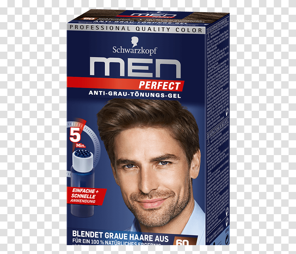 Men Perfect Anti Grau Tnungs Gel Schwarzkopf Hair Color Men, Person, Human, Poster, Advertisement Transparent Png