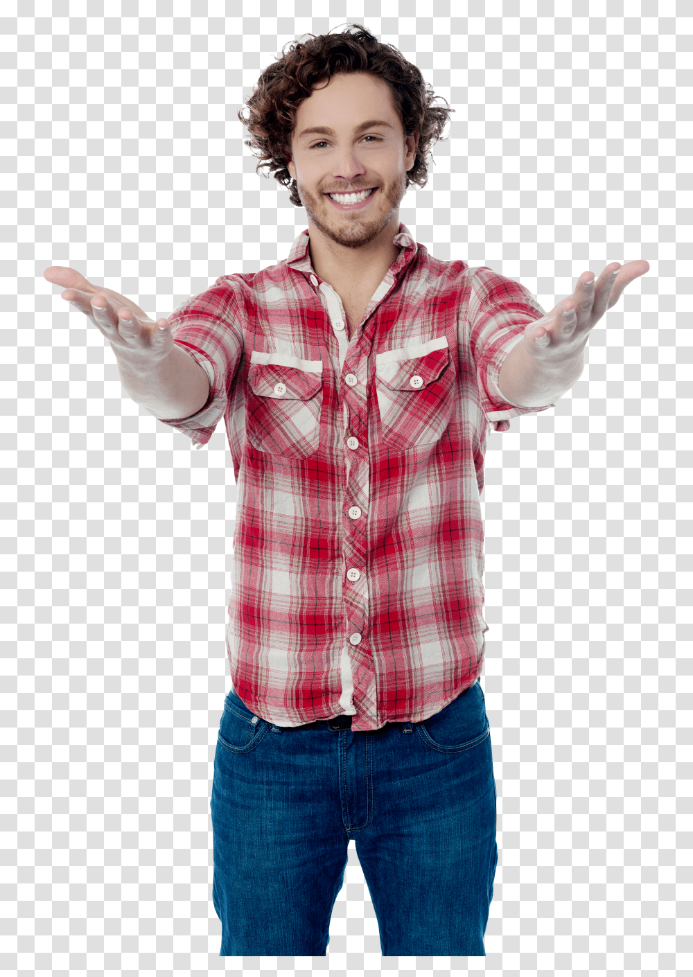 Men Pointing Front Image Happy Man, Shirt, Person, Sleeve Transparent Png