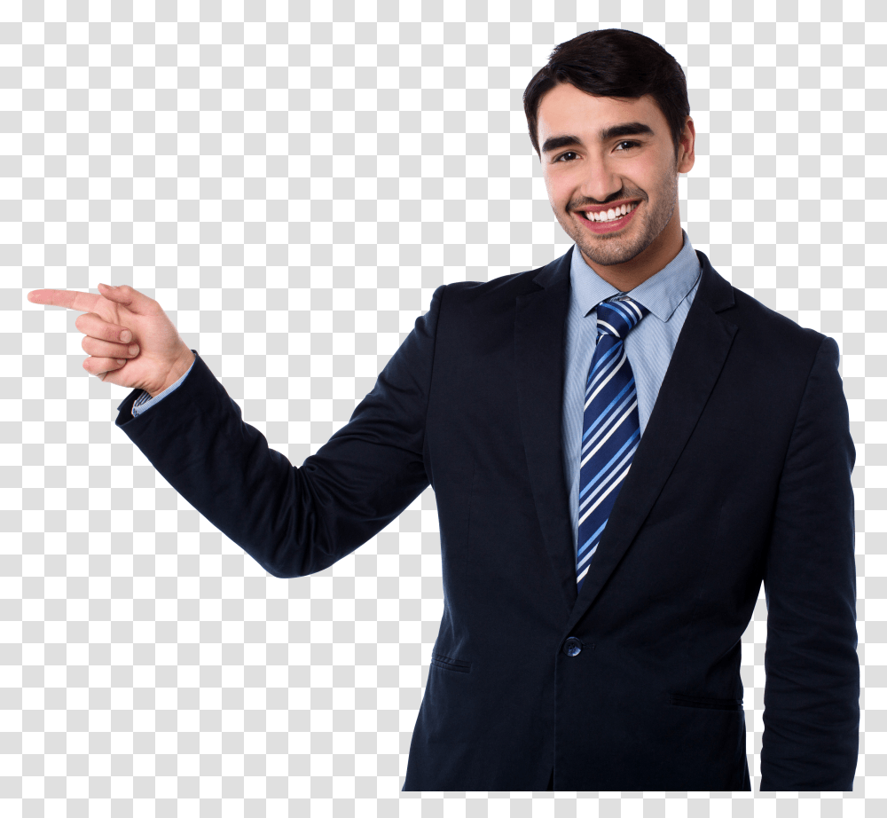 Men Pointing Left Image Guy In Suit Transparent Png