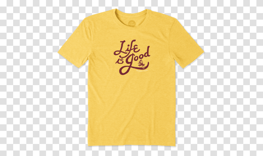 Men's Arizona State University Sun Devils Flourish Lemon Yellow T Shirt, Apparel, T-Shirt Transparent Png