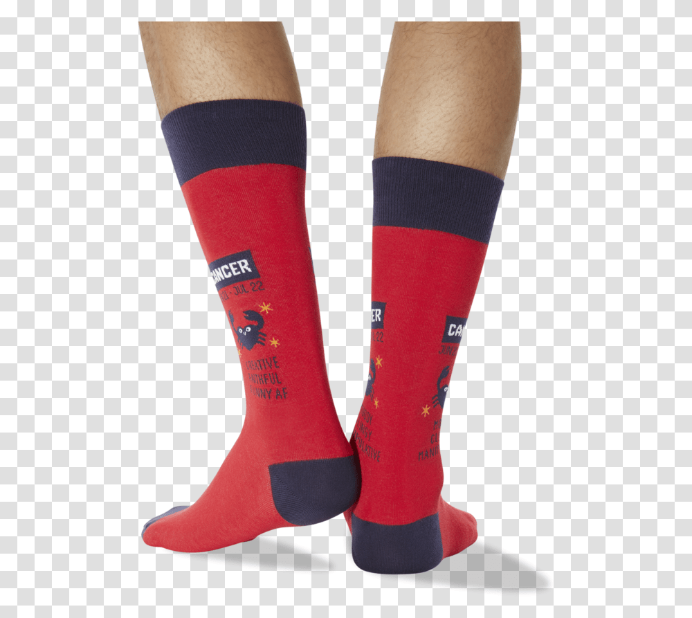 Men's Cancer Zodiac Socks Red Back Of LegClass Slick Hockey Sock, Apparel, Shoe, Footwear Transparent Png