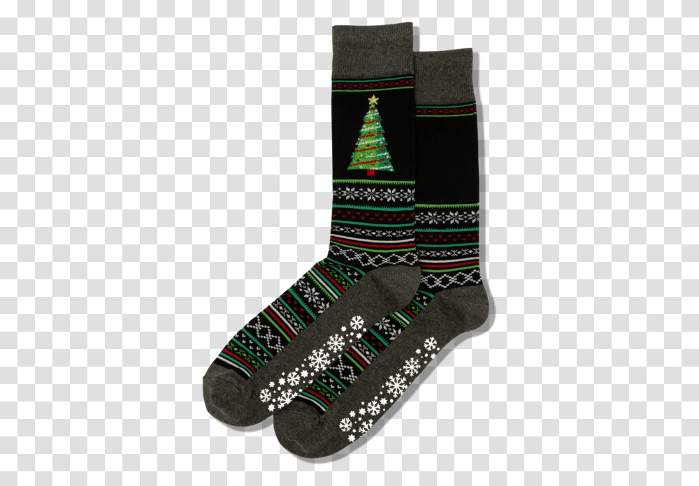 Men's Christmas Tree Crew SocksClass Slick Lazy Hotsox, Apparel, Shoe, Footwear Transparent Png